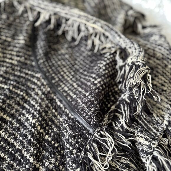 Vince Black Neutral Wool Tweed Open Draped Cardigan Duster Size S - Picture 6 of 8